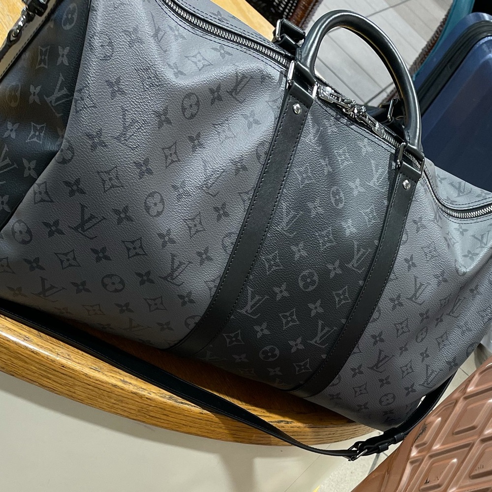 Louis Vuitton limited edition monogram eclipse canvas duffel bag
